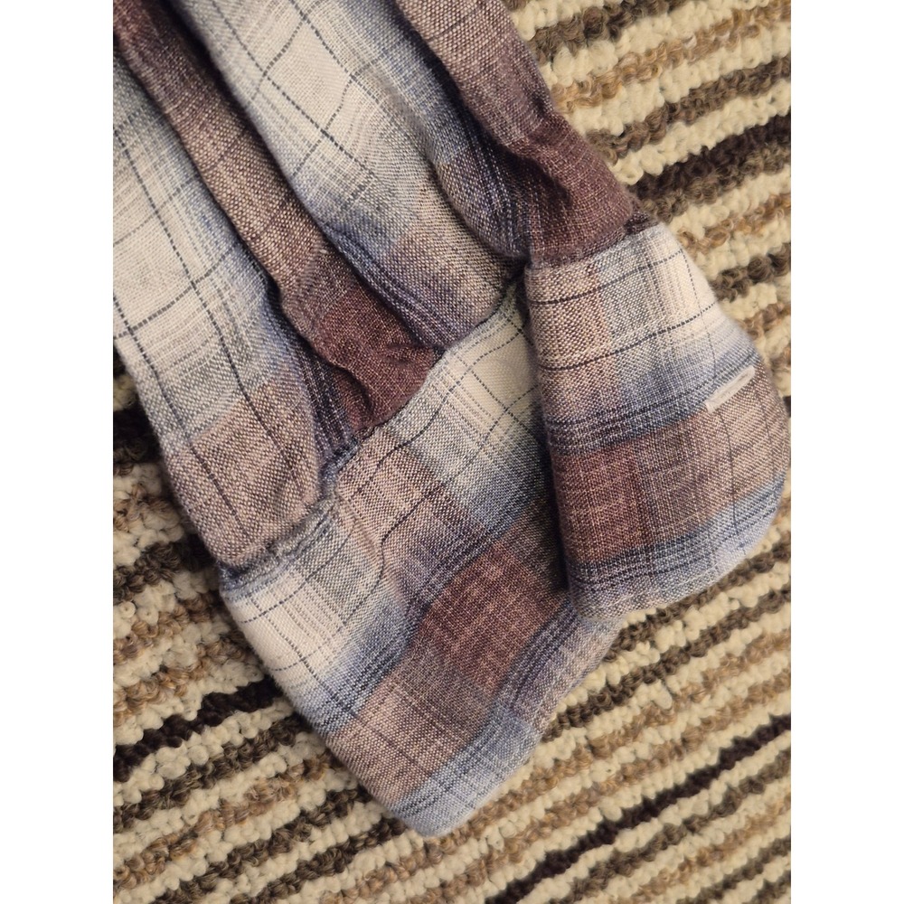 Suitsupply Brown Blue Plaid Dress Shirt Cotonificio Albini Linen Mens 15.5 - Picture 7 of 10